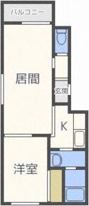 ハッピーハウス(1LDK/1階)の間取り写真