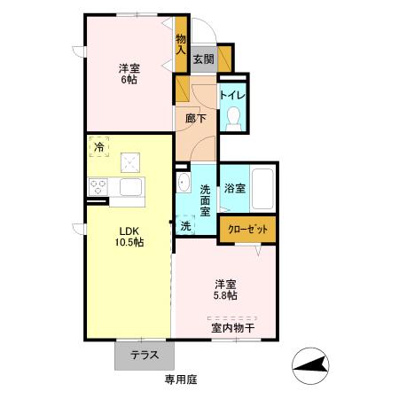 BEANS(2LDK/1階)の間取り写真