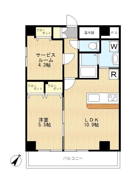 ヴェルドミール(1SLDK/5階)の間取り写真