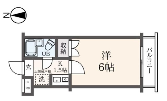 菱和パレス調布国領(1K/1階)の間取り写真