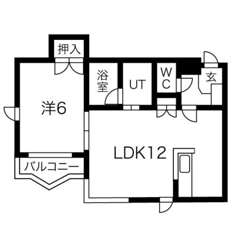 太閤ビル(1LDK/4階)の間取り写真