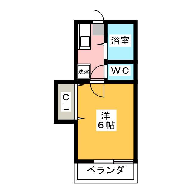 コーポ北原I(1K/1階)の間取り写真