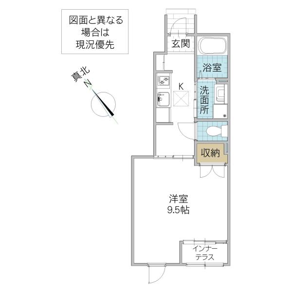 アメリアハイツ(1K/1階)の間取り写真