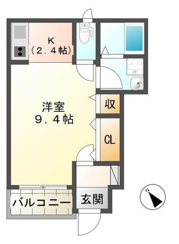 PURE HOUSE(1K/1階)の間取り写真