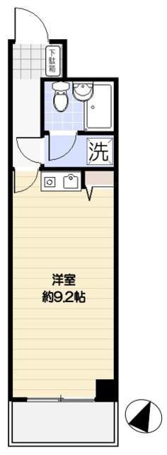 ライオンズマンション福生第3(ワンルーム/2階)の間取り写真