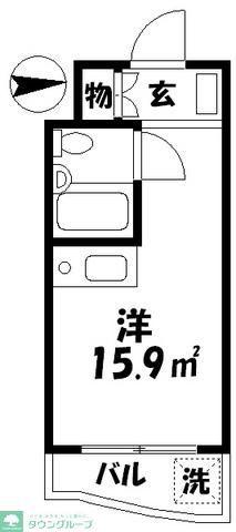 シャローム国分寺(ワンルーム/2階)の間取り写真