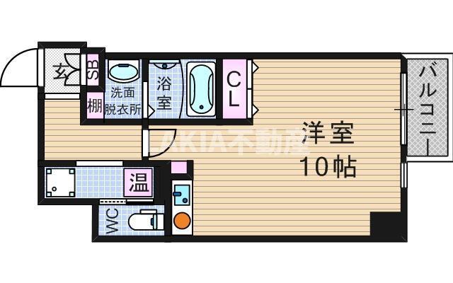 ダイドーメゾン大阪・中之島(1K/2階)の間取り写真