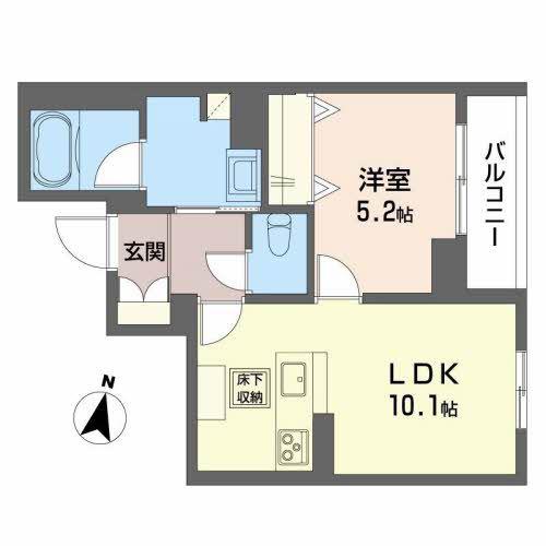 アヴニール上杉(1LDK/1階)の間取り写真