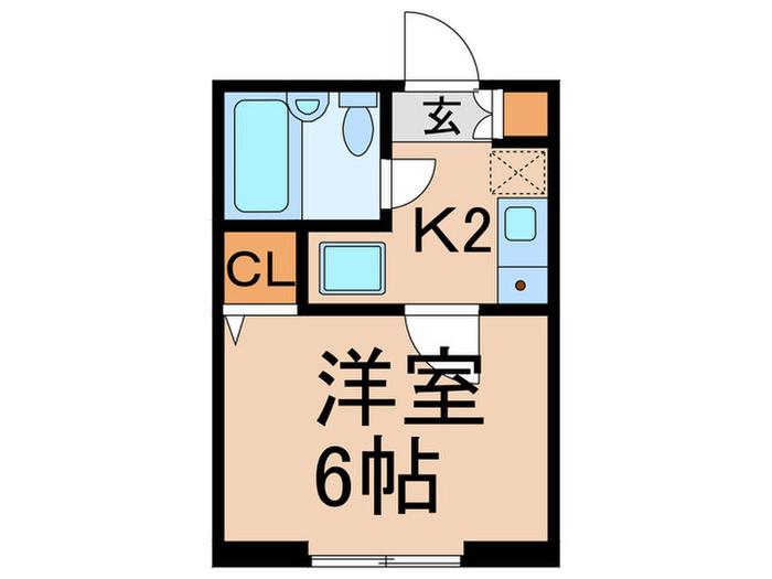 ローズマンション(1K/1階)の間取り写真