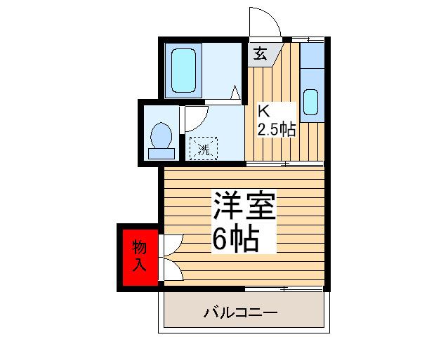 アルトハイム(1K/2階)の間取り写真