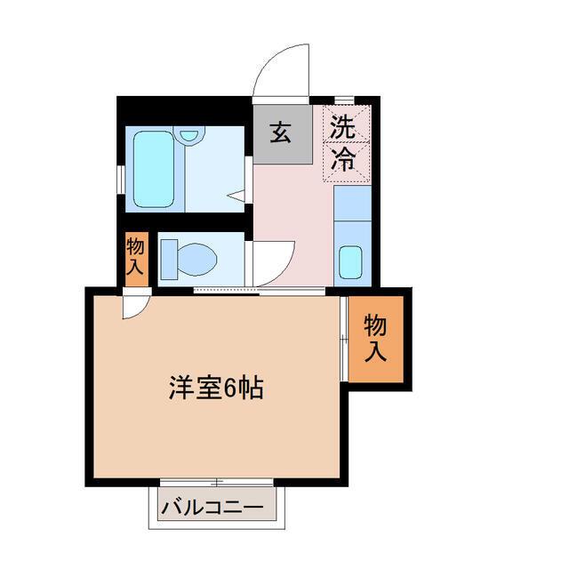 クレーンハイツ(1K/2階)の間取り写真