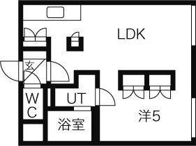 メゾンドール(1LDK/2階)の間取り写真