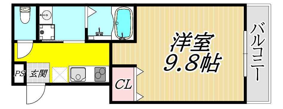 フジパレス東園田II番館(1K/2階)の間取り写真