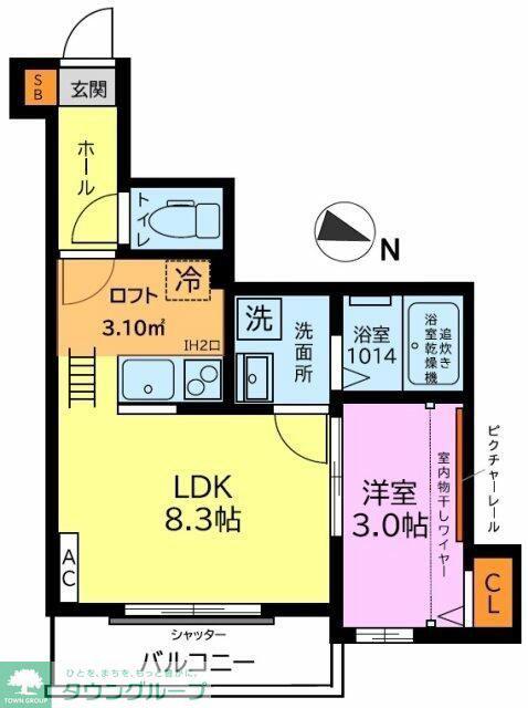 ガーデンヒルズ宮原(1LDK/3階)の間取り写真