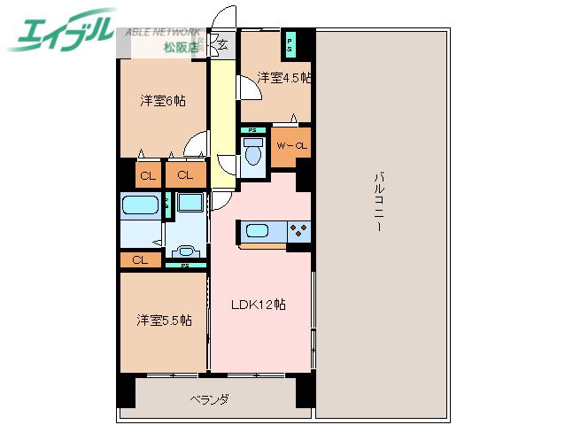 ソレイユ11(3LDK/5階)の間取り写真