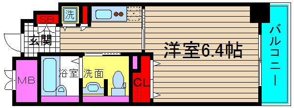 CITYSPIRE靭公園(1K/11階)の間取り写真