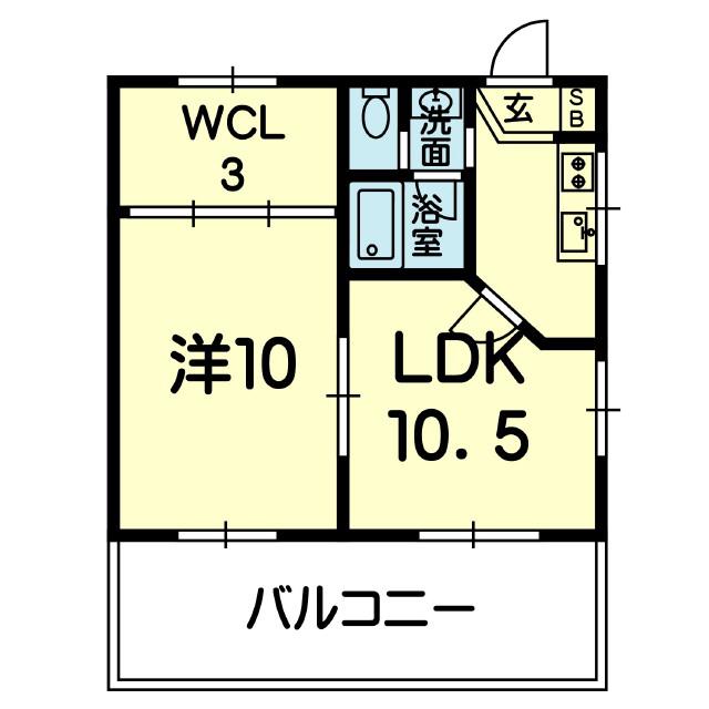 ポエム50(1LDK/4階)の間取り写真