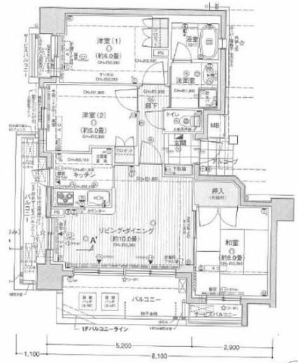 ナイスアーバンステイツ横濱新子安(3LDK/4階)の間取り写真