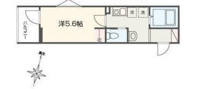 MELLAS南浦和V(1K/3階)の間取り写真
