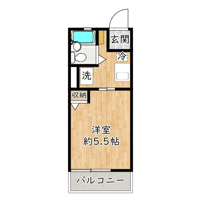 アミチミエI(1K/1階)の間取り写真
