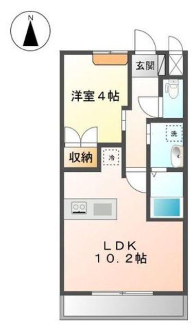 大鈴樹II(1LDK/1階)の間取り写真