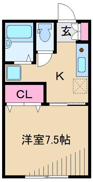 サザンコート1(1K/1階)の間取り写真