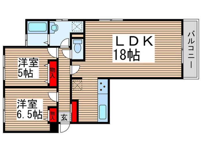 ラフィーヌ・ショコラ(2LDK/3階)の間取り写真