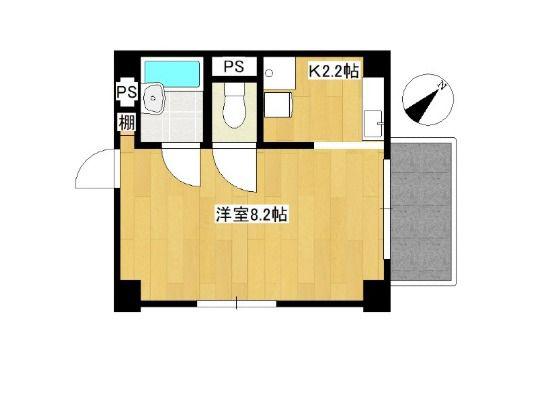 VILLA IRIS(ワンルーム/4階)の間取り写真