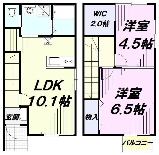 GLORIA(2LDK/1階)の間取り写真