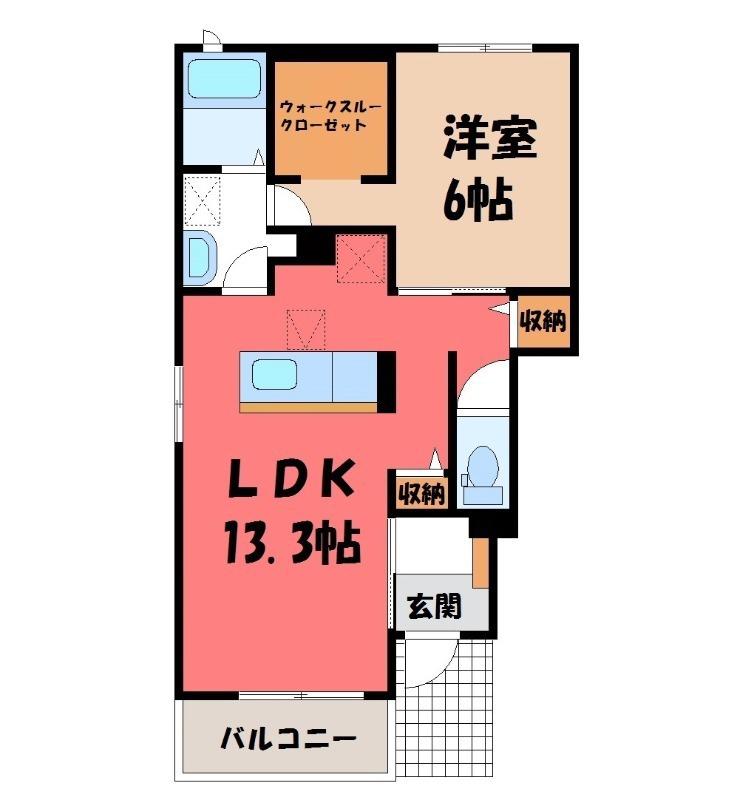SUNNY RESIDENCE(1LDK/1階)の間取り写真
