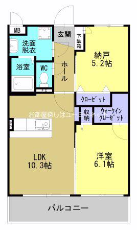 THE・GARDEN(2LDK/2階)の間取り写真
