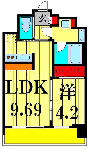 プレジオ亀有(1LDK/3階)の間取り写真