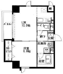 プライマリィK(1LDK/4階)の間取り写真