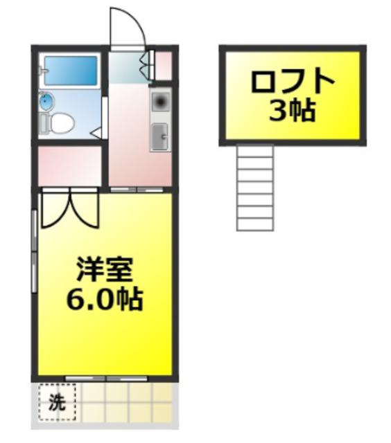 EIGHT COURT南大泉(1K/2階)の間取り写真