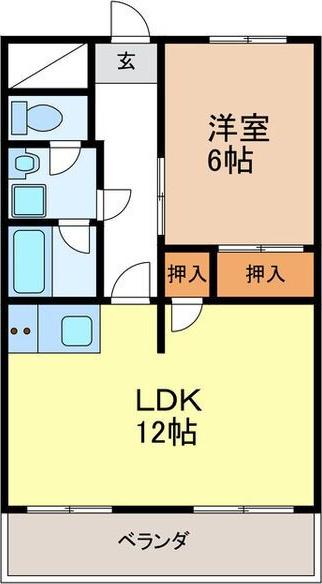 ヴィラ・フローラ(1LDK/5階)の間取り写真