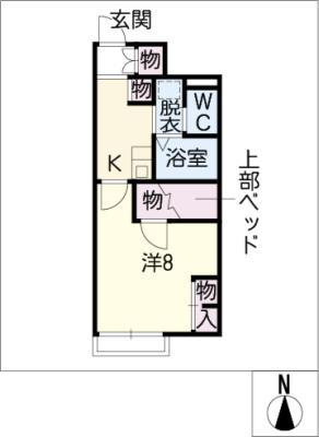 名鉄瀬戸線 尾張瀬戸駅 徒歩13分 2階建 築18年(1K/1階)の間取り写真