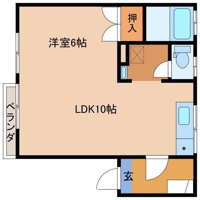 ドリームコーポ2000(1LDK/1階)の間取り写真