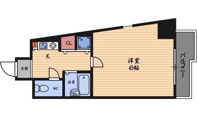 プレサンス梅田西(1K/6階)の間取り写真