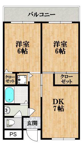 アストメゾン沢田(2DK/2階)の間取り写真