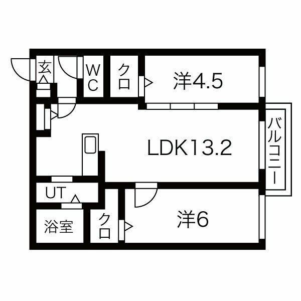 ブランシャールVILLE(2LDK/2階)の間取り写真
