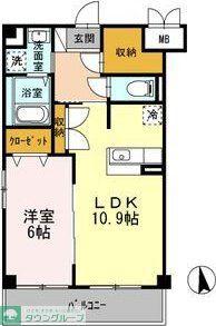 アテリアコート(1LDK/2階)の間取り写真