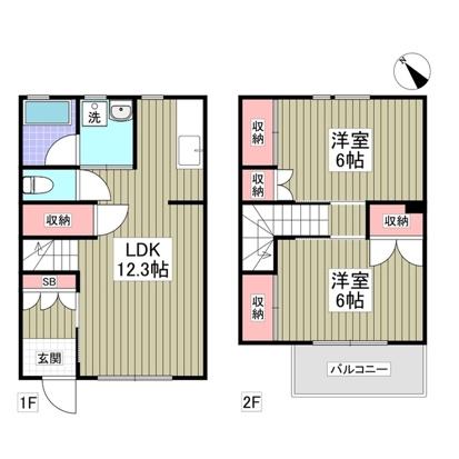 ガーデンヒルズ広沢 2LDK(2LDK/1階)の間取り写真