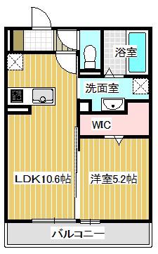 フォレストメゾン大野原(1LDK/2階)の間取り写真