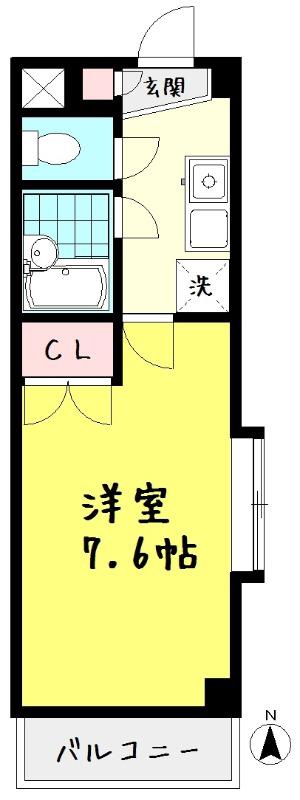 コンステラション(1K/2階)の間取り写真