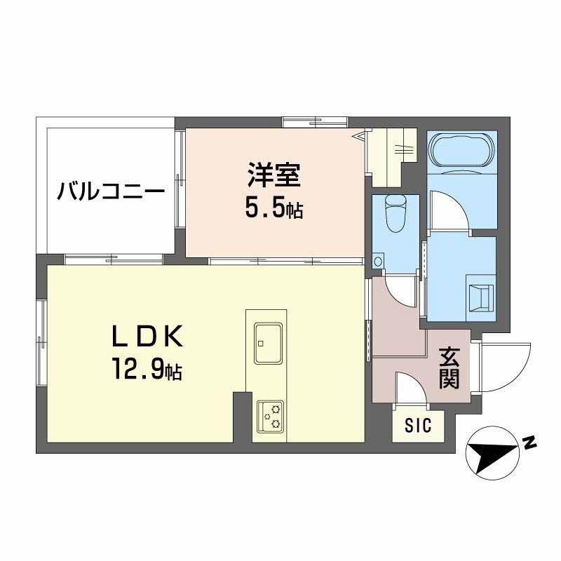WISTAR HILLS ATSUTA(1LDK/1階)の間取り写真
