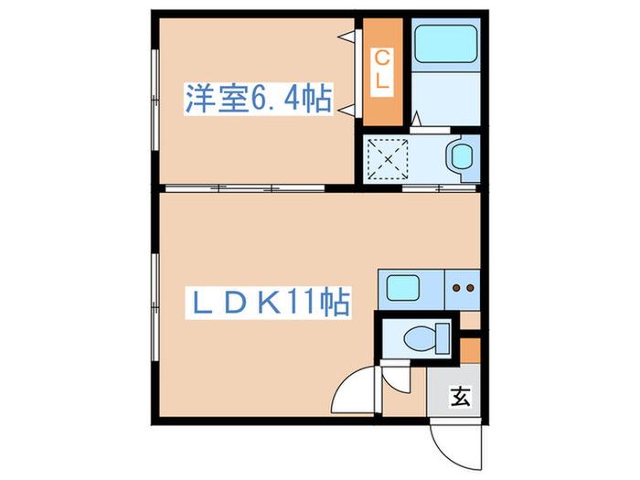 プリモマーレ月寒公園(1LDK/4階)の間取り写真