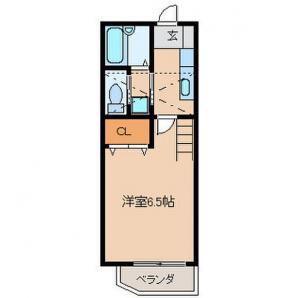 Aレガート久留米大前 B棟(1K/2階)の間取り写真