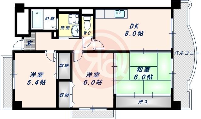 KMコートあびこ(3LDK/5階)の間取り写真