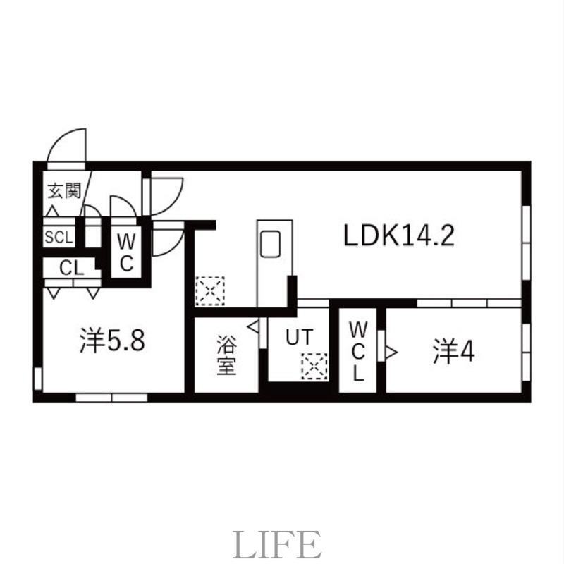 LAND TOYOHIRA(2LDK/3階)の間取り写真