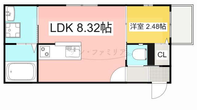 ジュエル豊橋(1LDK/1階)の間取り写真
